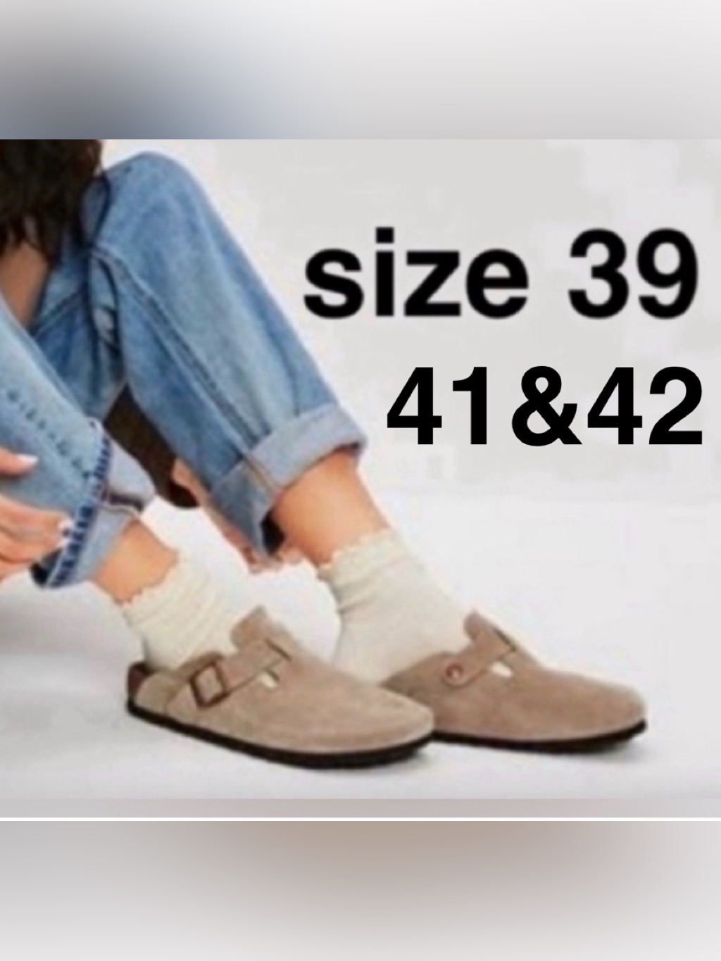 Birkenstock Boston Bs Soft Bed Unisex Suede Clogs -Taupe New-Authentic 39,41,42